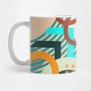Modern Geometric Pattern Aqua Terracotta Style Mug